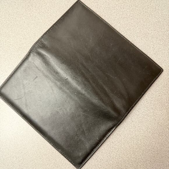 Bosca Checkbook Wallet Black Leather Bi Fold Full Grain Leather USA - Picture 6 of 10